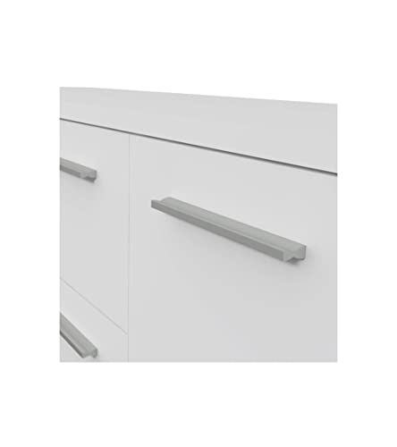 Forte PILVI Sideboard 180, Großes Sideboard mit 4 Türen und 3 Schubladen, Holzwerkstoff, Weiß, 179 cm breit, 74.1 cm hoch, 42 cm tief