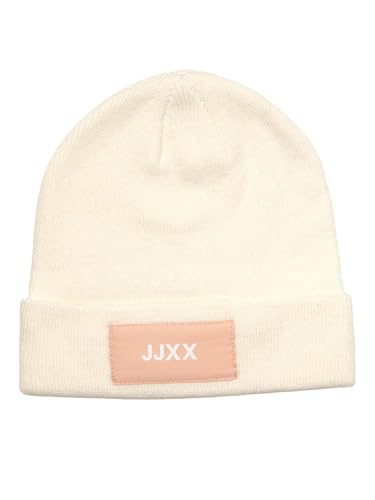 JACK & JONES Damen Jjxx Jxbasic Logo Beanie Sn Strickmützen für Damen, Cloud Dancer, Einheitsgröße