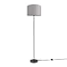 Produktbild LED Stehlampe Modern Wohnzimmer Schlafzimmer, Einbeinig, Deko Stehleuchte E27, Lampenfuß: Einbeinig Schwarz, Lampenschirm: Grau (Ø38 cm)
