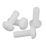 M2 M2.5 M3 M4 M5 M6 M8 Black White Nylon Plastic Pan Head Cross Round Screw Metric Thread Bolt(White Nylon Screw,M3X5(55pcs))