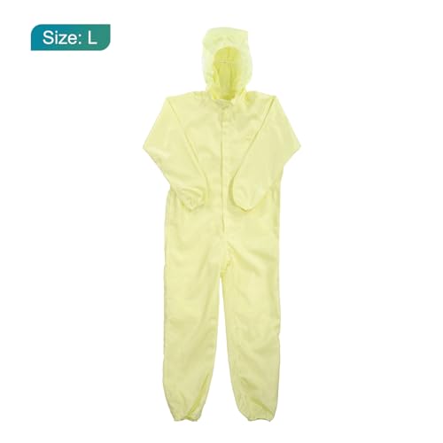 Image of MECCANIXITY ESD Lab Coat Clothing Science One Piece Clothes Elastic Cuff with Hat Hood Wear Uniform Work for Men Women