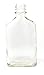 200 ml (6.6 oz) Glass Flask Liquor Bottle with Black Caps (6 Pack)