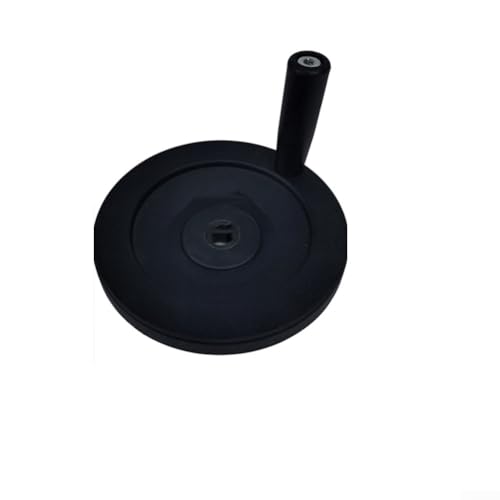 Gdfnmogo Rueda de mano de 6 pulgadas con mango giratorio plegable, diseño de ondulación interior, orificio de 16 mm, construcción de plástico y aleación de aluminio, compatible con fresado (A)