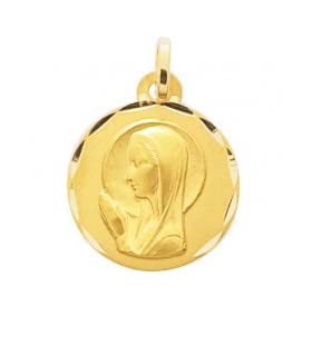 Médaille Vierge Or jaune 9 carats pendentif religieux chrétien classique