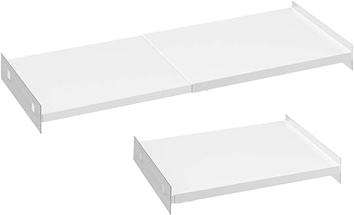 SlimmKISS Expandable Closet Shelves, Adjustable Metal Closet Organizers and Storage Shelves for Wardrobe, Kitchen Pantry, Shoe Rack, (2 Pack,W11.81 x L: 17 "to 31") by SlimmKISS - Used condition - US$38.49