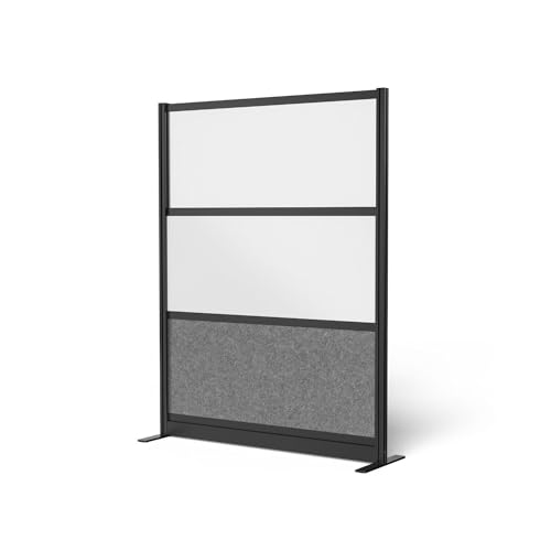 LUXOR MW-5370-FWCGWB Modular Wall Room Divider System - Black Frame