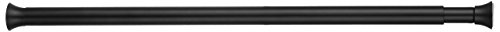 Amazon Basics Tension Curtain Rod, Adjustable 24-36" Width - Black, Classic Finial #TOP6