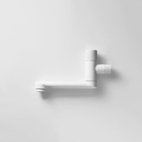 XSDSM Grifo de Agua Fría Simple Pared Grifos Cocina Fregadero Plegable Giratorio de 180 ° Monomando de Cobre G1/2,Blanco Elegante,15 CM