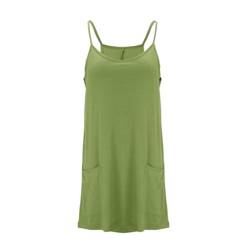 HotsAlifes Athletic Dresses for Women with Shorts Casual Strappy Sleeveless Workout Tennis Mini Dress Summer Suspender Workout Romper Sundress with Pockets - Image 4
