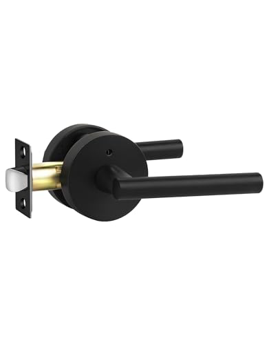 Image of Lethato 1 Pack Black Door Handles Interior, Matte Black Interior Door Handle, Heavy Duty Black Lever Door Handle Interior for Bedroom /Bathroom