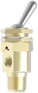 HUMPHREY 3V 3 PORT / 2 POSITION, BRASS, 0-125 PSI, 10-32 UNF, INLINE/DIRECT PIPING, MINIATURE TOGGLE VALVE, 0.13 CV FLOW CAPACITY