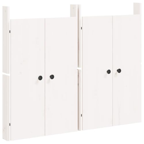 vidaXL Puertas de Cocina Exterior 2 uds, Puertas para Armario Mueble, Madera de Pino Blanco, Rústico