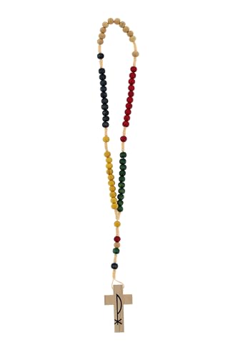 Corona misionera de grano de madera de 6 mm para rosario misionero católico tradicional