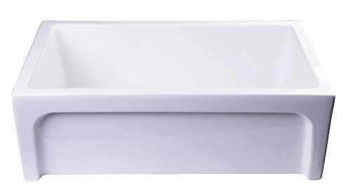 Alfi Brand Ab3018Arch-W Arched Apron Thick Wall Fireclay Single Bowl Farm Sink, 30", White #TOP2