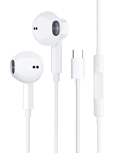USB C Kopfhörer, Type C Kopfhörer Kabelgebundenes Mikrofon In-Ear Kopfhörer Kompatibel mit Samsung S20 S21 S23 S22 iPads Pro 2020 2021 2022 Pixel 7 Huaweis (578-1)