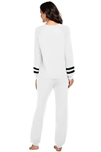 Image of Ekouaer Sweatsuits Womens Loungewear Set Tracksuit Long Sleeve Pajamas Set with Pockets 2 Piece Outfits Lounge Sets