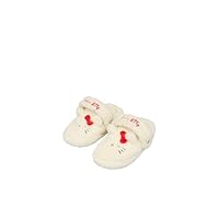 Hello Kitty Girls Slippers – Toddler Kids Cream Plush Indoor House Shoes with Soft Fleece Lining and Non Slip Sole