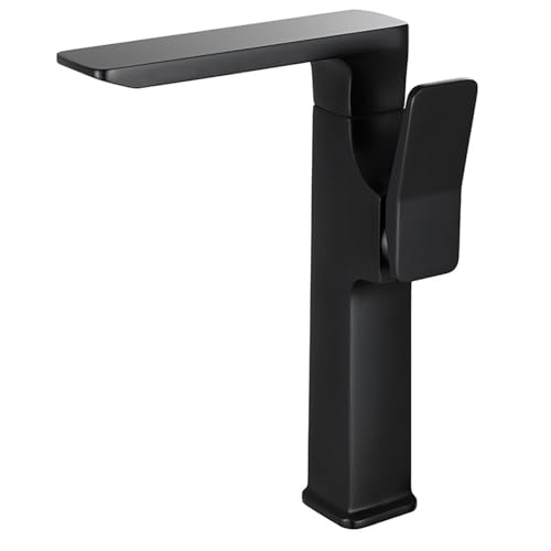 Robinet de lavabo cascade noire pour une salle de bain moderne et zen