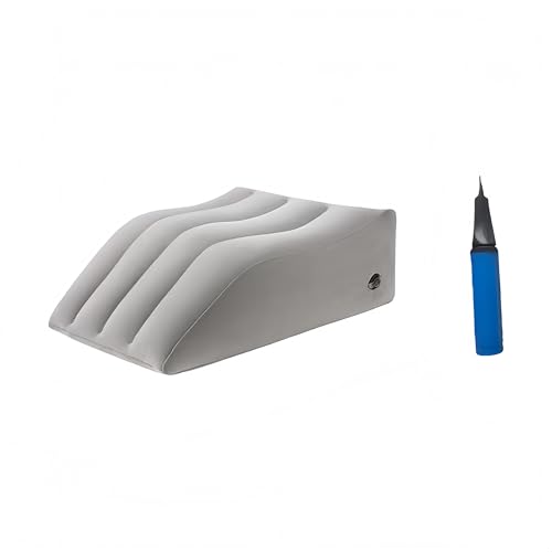 JORERAORMES【マルチサポートクッション】足枕 ひざ下 背中 体圧分散 むくみ 妊娠 高齢者 睡眠 車内 敬老の日 父の日 プレゼント 医療ケア (灰色の脚枕+空気入れ)