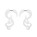 New 2026 Unisex 1 Pair Black Acrylic Cheater Stretcher Flesh Earrings Pumk Style Spiral Ear Taper Gauges Expanders Tunnel Plugs Jewelry Fashion Trendy Accessories Creative Gift For Women And Men