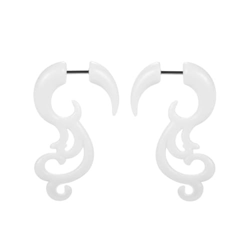 New 2026 Unisex 1 Pair Black Acrylic Cheater Stretcher Flesh Earrings Pumk Style Spiral Ear Taper Gauges Expanders Tunnel Plugs Jewelry Fashion Trendy Accessories Creative Gift For Women And Men