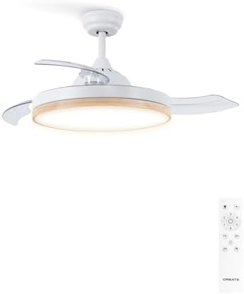 CREATE / WIND CLEAR M/Ventilador de techo con luz madera clara co...