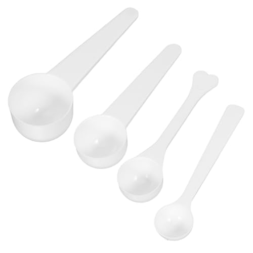 DECORNIJIA 4個 プラスチック製計量スプーン点 長柄デザイン コーヒー 粉末 プロテイン用 精密計量 調理用キッチンツール 家 カフェ レストラン