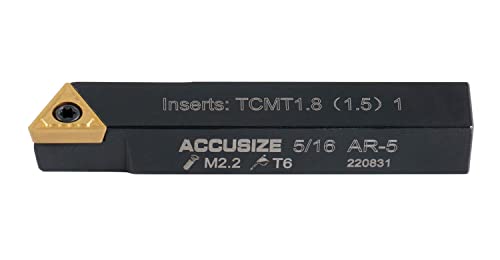 Accusize Industrial Tools 5/16'' By 2'' Oal 5 Pc Indexable Turning Tool Set With Tcmt1.8(1.5) Carbide Inserts, 2380-5042 #TOP5