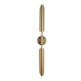 Aplique de Pared LED Doble Simple lámpara Dorada Personalidad Creativa arandela de Metal posmoderno Fondo nórdico Foco diseñador Soporte para Sala de Estar Pasillo Dormitorio WAL