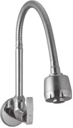 SPAZIO Pulse Flex Sink Cock/Sink Faucet with Swivel Shower Spout - Flxo Play with 360 Degree Revolving Hose, Dual Flow Type Hot/Cold Water Tap with Wall Flange Bib Tap Faucet