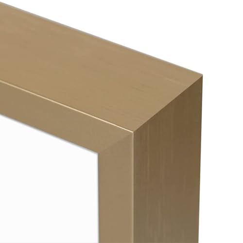 Golden State Art, 4x6 Aluminum Collage Frame, Display 6x4 Pictures With 4 Openings Mat or One 8x20 Photo, Real Glass, Portrait/Landscape Wall Display, Gold, 2 Pack