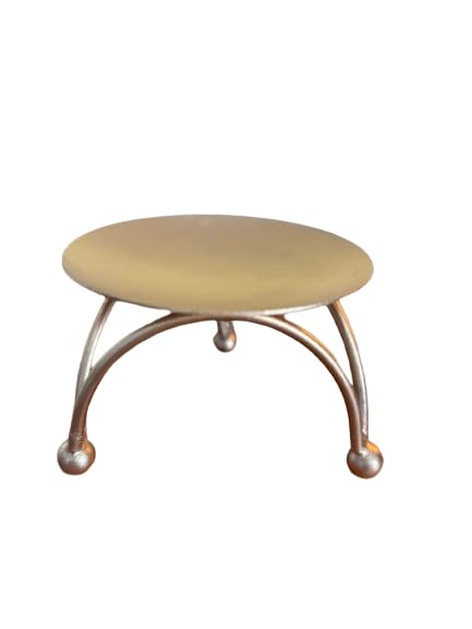 Veranda Story Metal Tripod Cute Mini Stand for Votive Candle Tea Light Candle Mini Artifact Decor Nordic Design Gold Colour | Circular Steel Candlestick Candle Holder