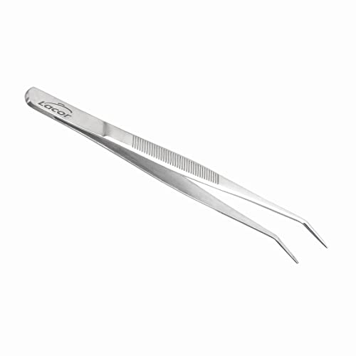 Lacor - 62865 - Pinces de cuisine de précision pour placage superposé, acier inoxydable 18/10, poignée fine rayée, qualité maximale, longueur 15,5 cm