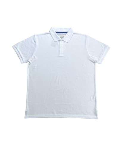 40º Grados - Polo de Hombre – Manga Corta - Tejido Mixto Poliéster/Algodón - Color Blanco - Talla L