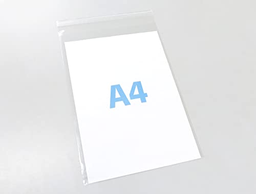 【国産】A4中サイズUVカット透明PP袋(透明封筒)【225x320+40mm】厚さ40ミクロン (100枚)