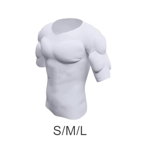 Image of Meadawgs Fake Muscle T Shirt Men Costume Fake Shoulders for Dress up New Year Cosplay S|Clothing Shoes & Accessories | Costumes Reenactment Theater | Costumes |1 Padded Muscle ShirtA