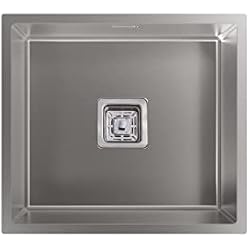 Fregadero Cata Cb 40 40 Inox Cata | Fregadero 1 Seno | Modelo CB 45-40 R10 | Fregadero Bajo Encimera| Cubeta Cuadrada |Instalación en Mueble de 60 cm | Profundidad de 20 cm | Acero Inoxidable