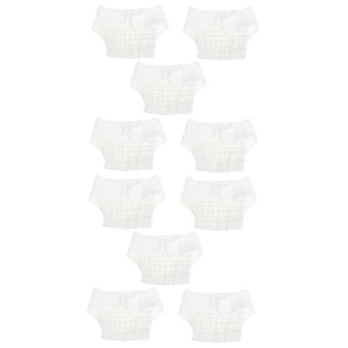 Image of Hemoton 10 Pcs Diaper Newborn Sleeping Pant Cloth Nappy Inserts Newborn Underwear Skin Pee Ring Baby Pure Cotton White