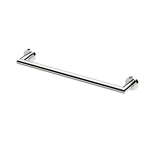 Image of Gatco 4311 Glam Single Towel Bar, 18 Inch, Polished Nickel | Wall Mount Bathroom Towel Holder | Total Length 20 inch
