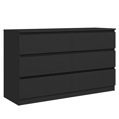 Vibe & Dine 6 Drawer Double Dresser, Modern Chest of Drawers with Wide Storage for Closet, Bedroom,...