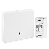 Griness Funkschalter Funk Lichtschalter Funk-Wandschalter: 230V/2300W 30M Reichweite Drahtlos Kinetischer Batterieloser Schalter mit Empfängefür Lampe Keine Verkabelung Erforderlich
