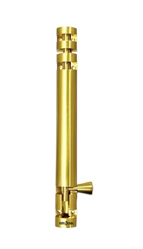Image of inchBRASK inch Brass Tower Bolt Xylo Heavy - Golden Satin Finish with Screws | Door Latch - Chitkani for Doors & Windows | Xylo Heavy Tower Bolts | Kundi /Chitakni /Latch /Chitkini (8 Inches, 1, Piece)