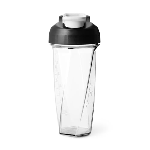 YETI Yonder Helimix Vortex Blender Shaker Bottle Holds up to 27oz | No Blending Ball or Whisk | USA Made | Portable Pre Workout Whey Protein Drink Shaker Cup | Dishwasher Safe Clear