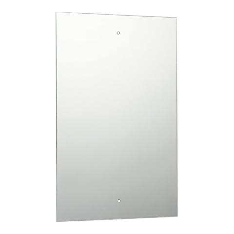 Waterstone ® Frameless Bathroom Mirror with Pre-Drilled Holes and Wall Hanging Fittings (45 x 30cm) Cover