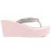 Juicy Couture Wedge Platform Flip Flop – Stylish Thong Sandal, High-Fashion Elevated Slide for Beach, Pool & Casual Wear, Bangles - Blush, Size 10