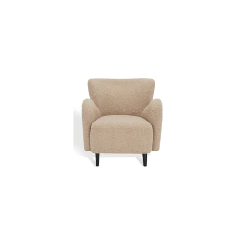 Safavieh Couture Collection Rayanne Modern Light Brown Faux Lamb Wool Wingback (Fully Assembled) Accent Chair