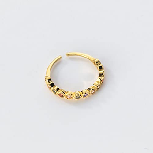Bague ajustable pour femme, le cadeau de mariage idéal avec diamants colorés