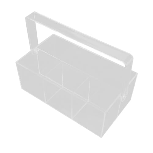 GALPADA Portautensili Acrilico Trasparente con Manico Acrilico, Organizer Posate per Cucina e Picnic, Contenitore Salvaspazio per Forchette, Coltelli e Cucchiai da Viaggio