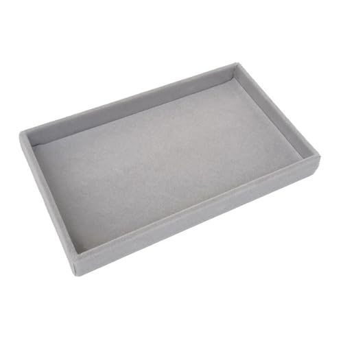 KEXIAO Bandeja organizadora de joyas apilable de terciopelo para cajones, anillos, soporte de exhibición, aretes, pulseras, collares
