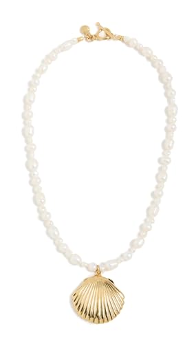MAYAMAR Women's Shell and Pearl Necklace, Gold, One Size